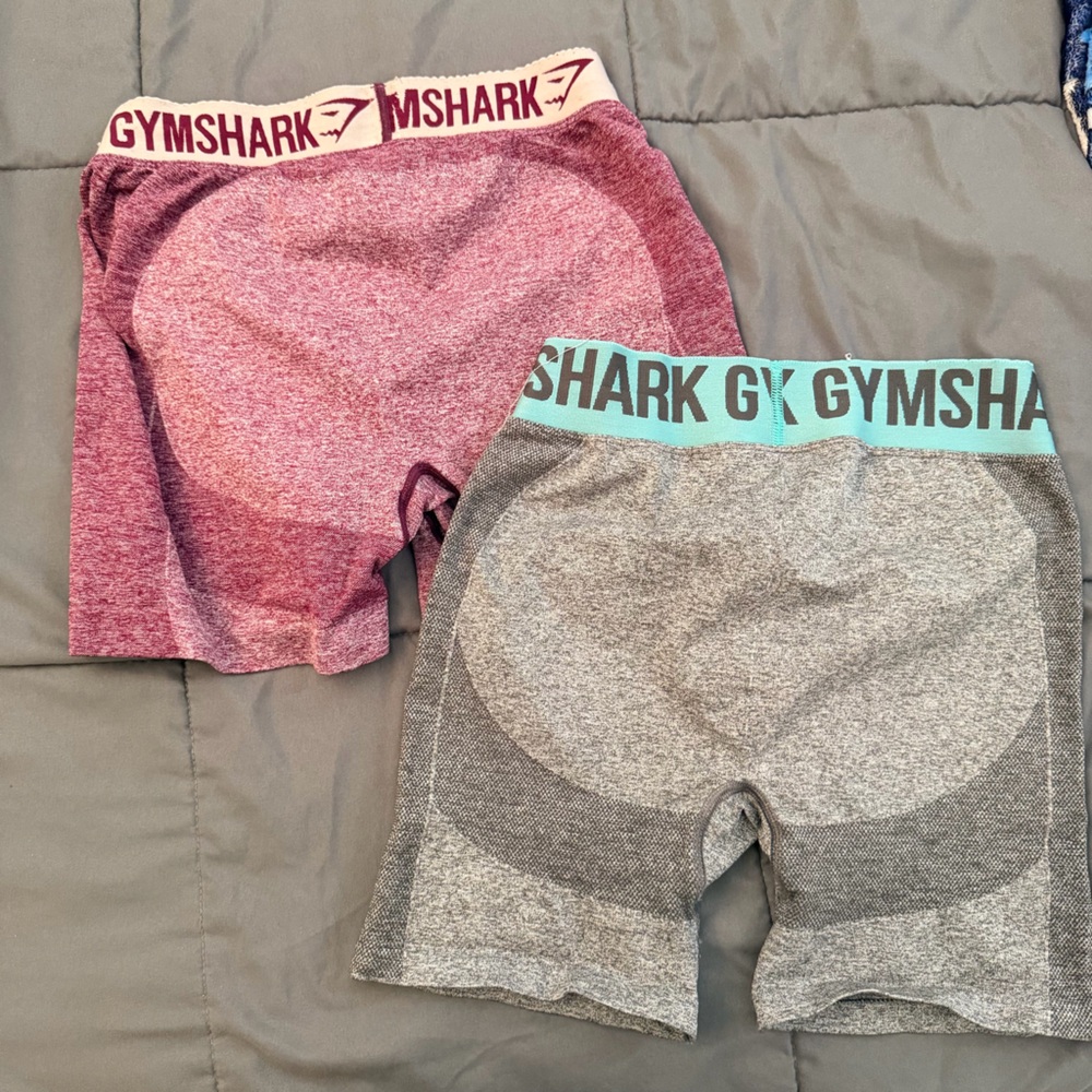 Gymshark Heathered Gray and Maroon Shorts Duo